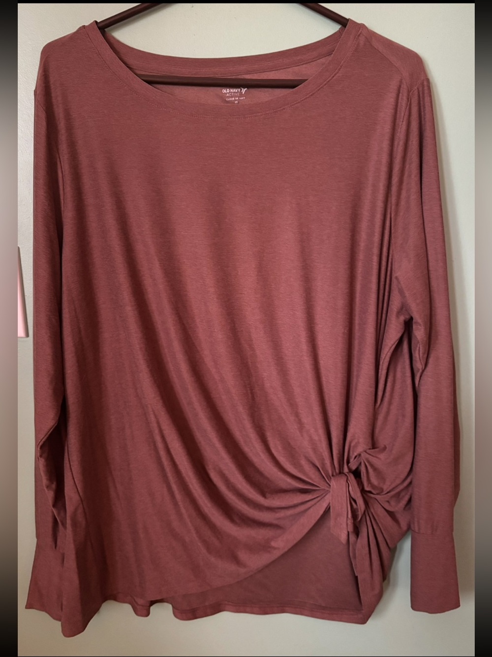 Old Navy Long-Sleeve Side Knot Top - Dusty Rose
